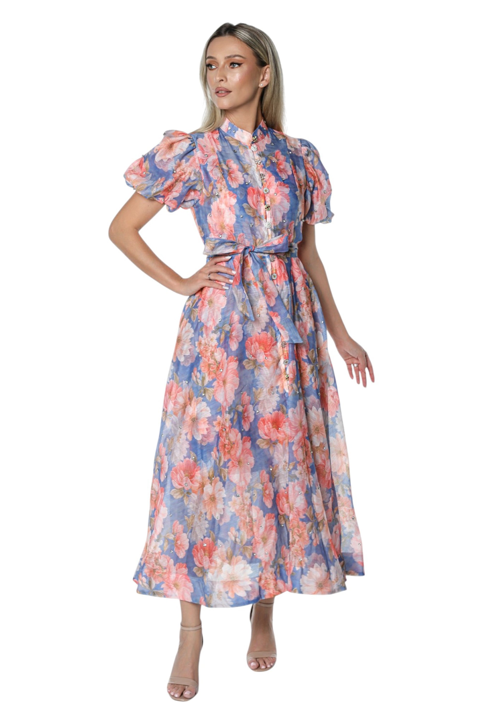 Rochie din Organza cu Aplicatii din Cristale