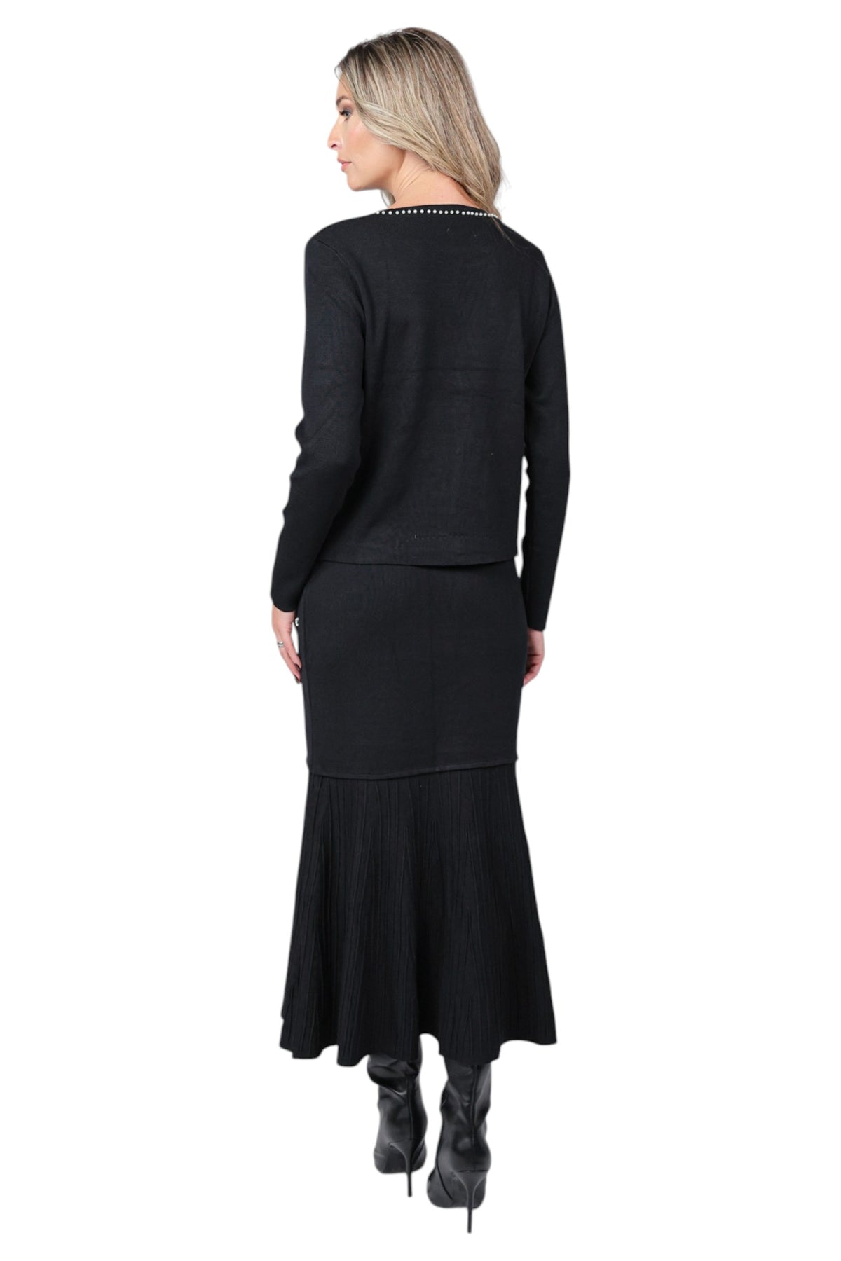 Set Elegant cu Aplicatii din Perle si Strasuri