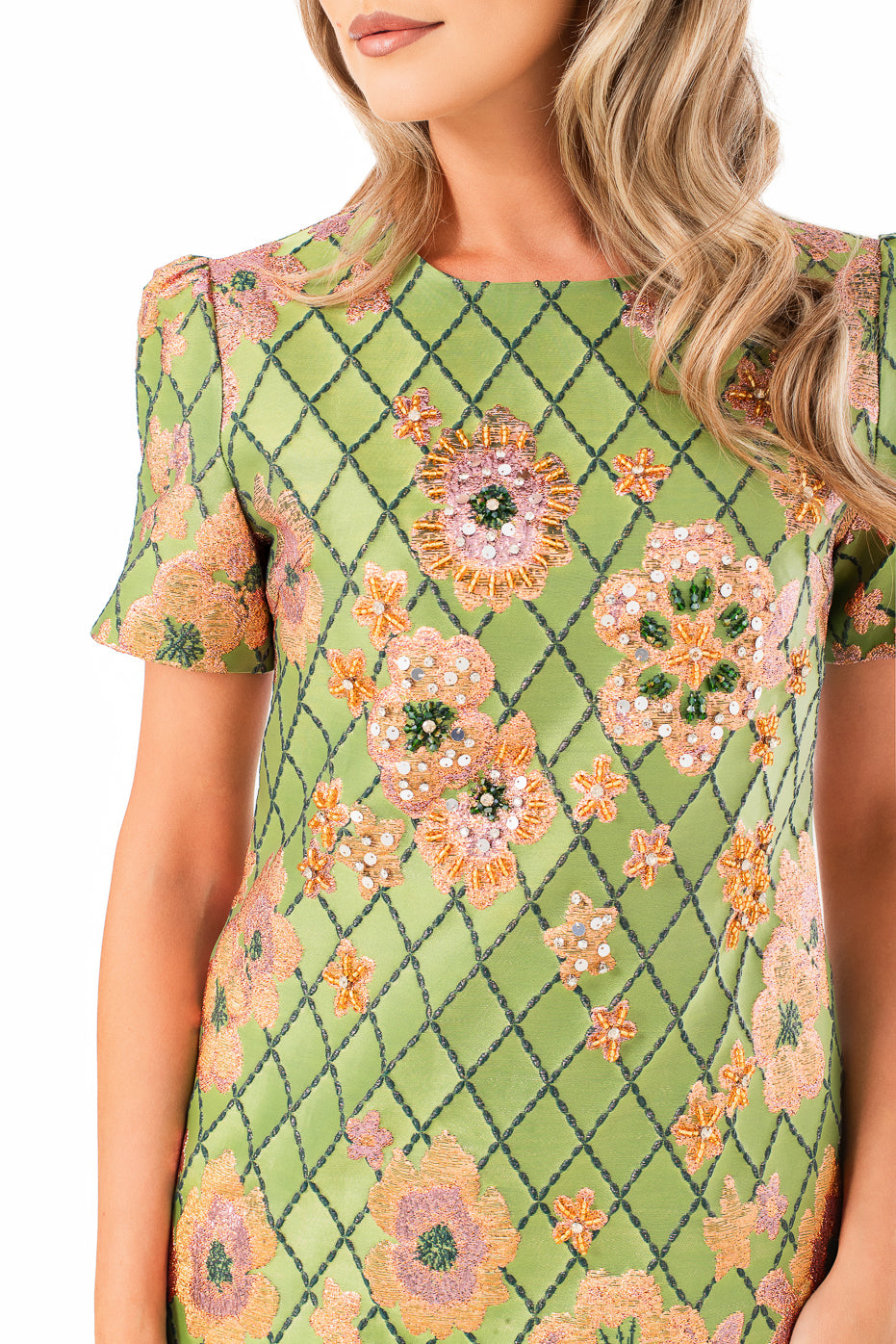 Rochie Eleganta din Brocard cu Aplicatii - LIMITED EDITION
