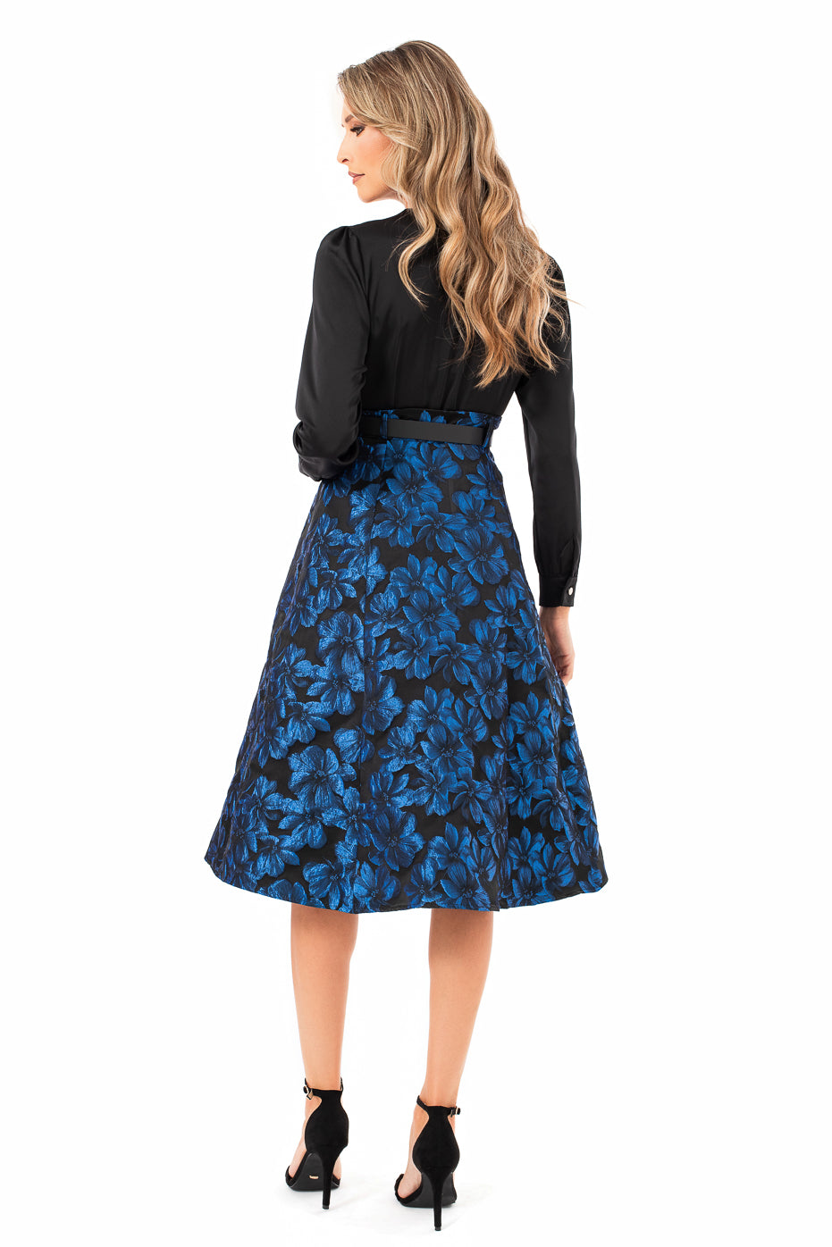 Rochie Midi cu Fusta din Brocard