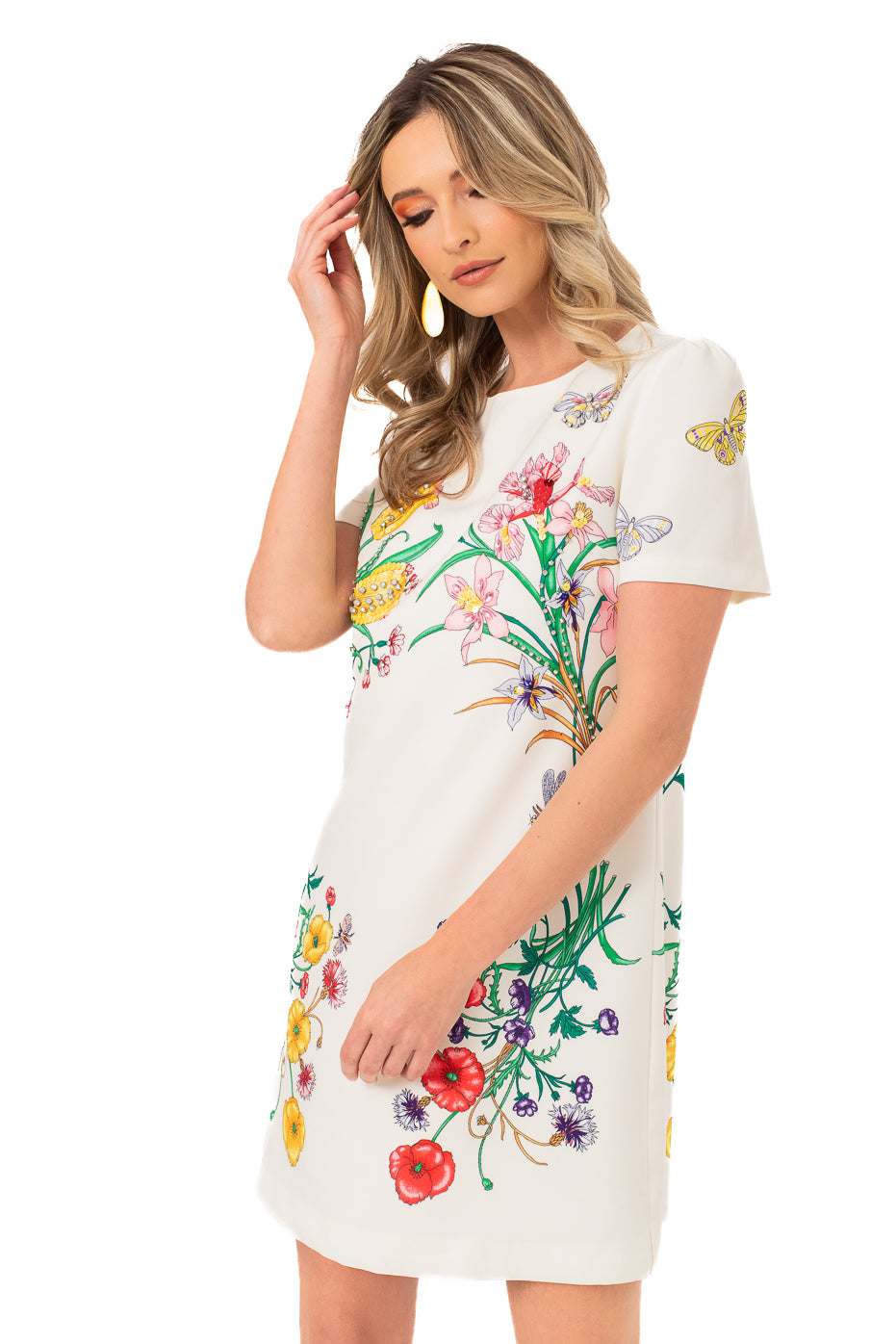 Rochie cu Print si Aplicatii Cusute Manual - LIMITED EDITION