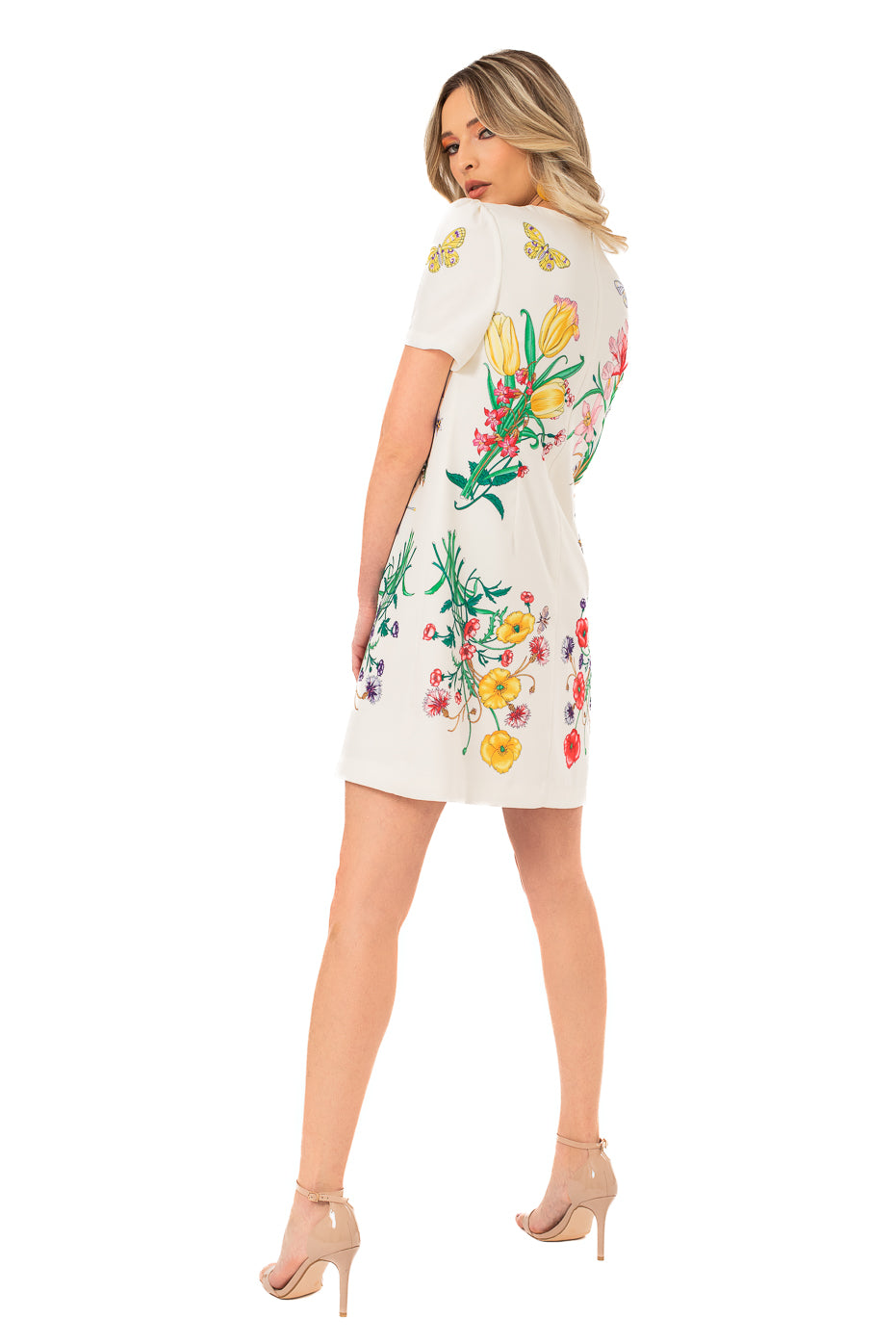 Rochie cu Print si Aplicatii Cusute Manual - LIMITED EDITION